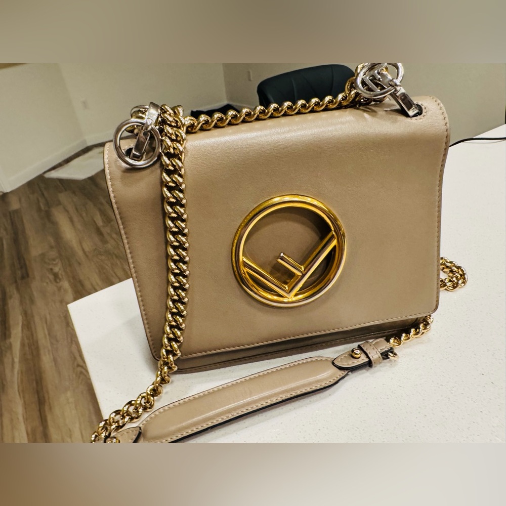 Fendi Kan Shoulder/crossbody gold&silver hardware. Prelove with signs of use.
